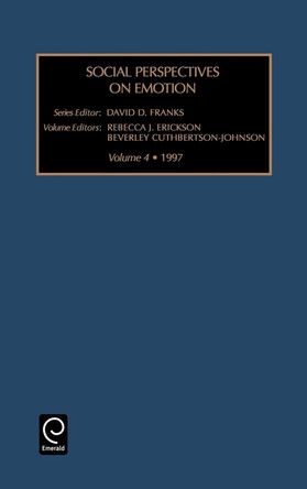 Social Perspectives on Emotion by David D. Franks 9780762300501