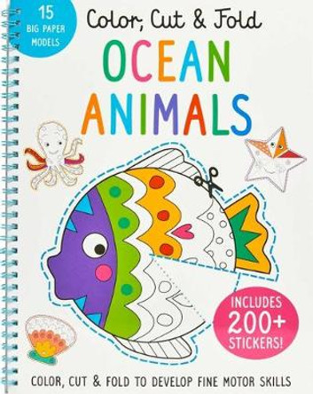 Color, Cut, and Fold: Ocean Animals: Art Books for Kids 4 - 8 Boys and Girls Coloring Creativity and Fine Motor Skills Kids Origami Sharks by Insight Kids