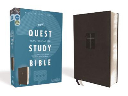 NIV, Quest Study Bible, Leathersoft, Black, Comfort Print: The Only Q and A Study Bible by Zondervan