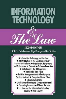 Information Technology & The Law by Ian Walden 9781349117703