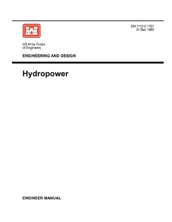 Engineering and Design: Hydropower (Engineer Manual 1110-2-1701) by US Army Corps of Engineers 9781780397573