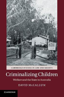 Criminalizing Children: Welfare and the State in Australia by David McCallum 9781845658465