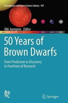 50 Years of Brown Dwarfs: From Prediction to Discovery to Forefront of Research by Viki Joergens 9783319375236