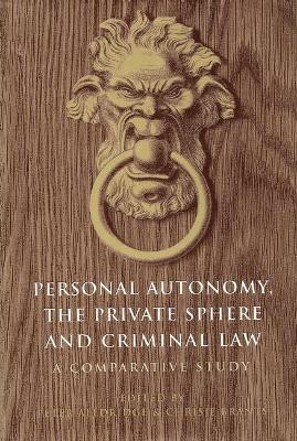 Personal Autonomy, the Private Sphere and Criminal Law: A Comparative Study by Peter Alldridge 9781901362824
