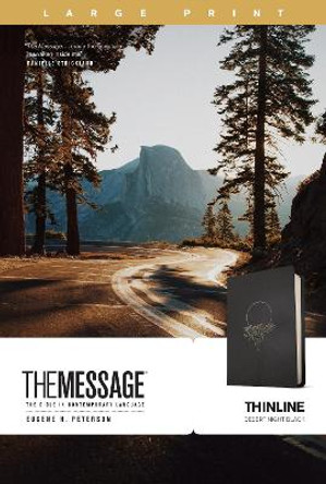 The Message Thinline, Large Print (Leatherlike, Desert Night Black) by Eugene H Peterson