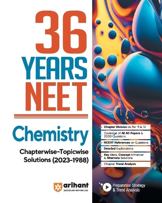 36 Years' Chapterwise Topicwise Solutions NEET Chemistry 1988-2023 by Prerana Nirmal 9789358890532