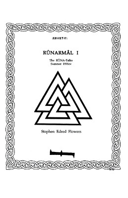 Runarmal I: The Runa-Talks: Summer 1991ev by Stephen Edred Flowers 9781885972620