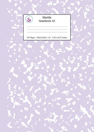 Marble Notebook A5: Lilac Purple Marble Wide Ruled Journal by Young Dreamers Press 9781989790922