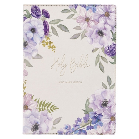 KJV Bible Giant Print Full-Size Faux Leather Floral by Christian Art Gifts 9781639526789