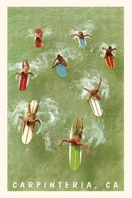 The Vintage Journal Colorful Surfers and Surf Boards in Green Water, Carpinteria by Found Image Press 9781648116766