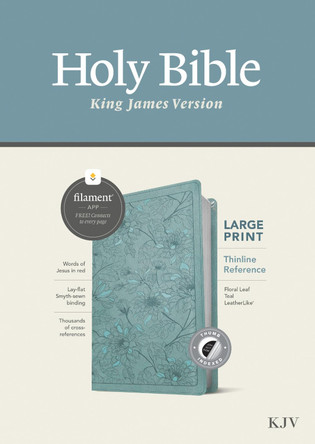 KJV Large Print Thinline Reference Bible, Filament Enabled by  9781496460868