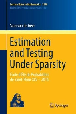 Estimation and Testing Under Sparsity: Ecole d'Ete de Probabilites de Saint-Flour XLV - 2015 by Sara van de Geer 9783319327730