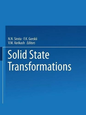 Solid State Transformations by N. N. Sirota 9781489947543