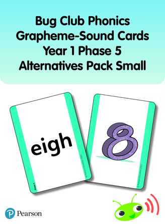 Bug Club Phonics Grapheme-Sound Cards Year 1 Phase 5 Alternatives Pack Small (A13) by Rhona Johnston 9781292439808