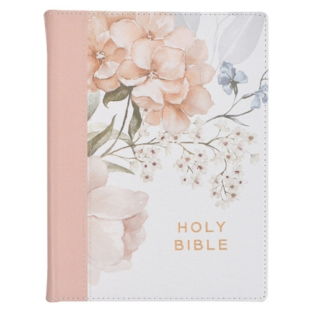 KJV Note-Taking Bible Faux Leather Hc Pink Floral Printed by Christian Art Gifts 9781639526802