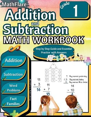 Addition and Subtraction Math Workbook 1st Grade: Addition and Subtraction Grade 1, Word Problems Grade 1, Addition and Subtraction exercises 1 to 20, Fact Families, Commutative Property by Mathflare Publishing 9798869369369