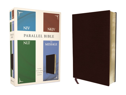 NIV, NKJV, NLT, The Message, (Contemporary Comparative) Parallel Bible, Bonded Leather, Burgundy by Zondervan 9780310463047