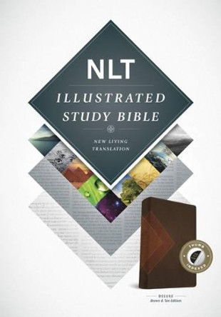 NLT Illustrated Study Bible Tutone Teal/Chocloate, Indexed by  9781496402059