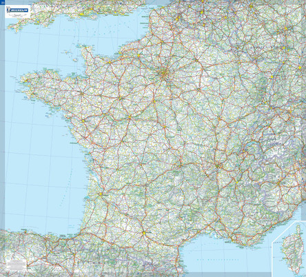 France - Michelin rolled & tubed wall map Encapsulated: Wall Map by  9782067119857