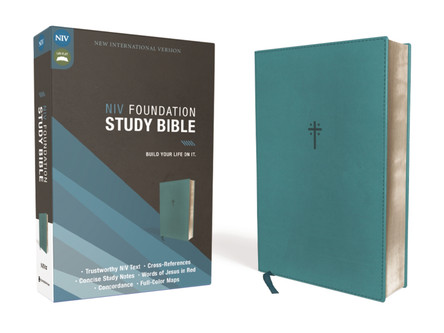 NIV, Foundation Study Bible, Leathersoft, Teal, Red Letter by  9780310456544