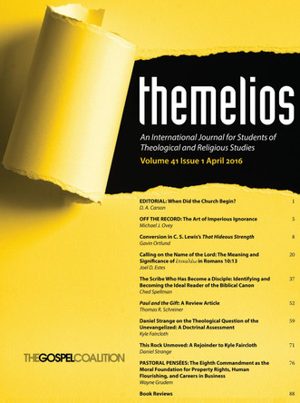 Themelios, Volume 41, Issue 1 by D A Carson 9781498299503