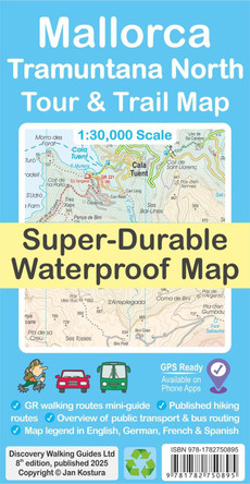 Mallorca - Tramuntana North Tour & Trail Map by Jan Kostura 9781782750895