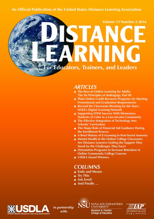 Distance Learning Volume 13, Issue 2, 2016 by Michael Simonson 9781681236315