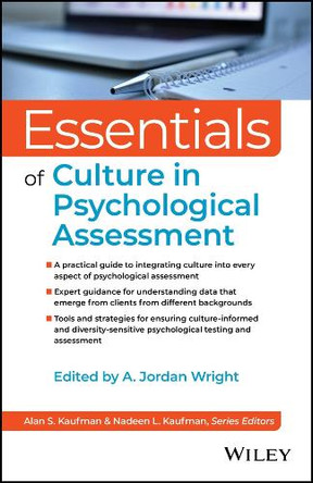 Essentials of Culture in Psychological Assessment by A. Jordan Wright 9781394173174 Essentials of Culture in Psychological Assessment by A. Jordan Wright 9781394173174