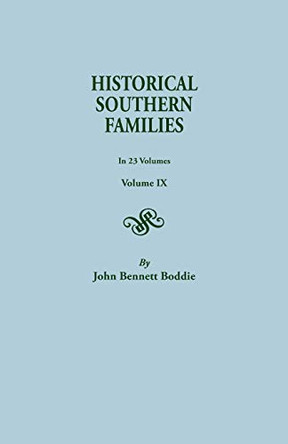 Historical Southern Families by John Boddie 9780806300351