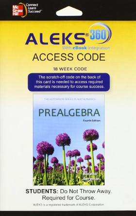 Aleks 360 Access Card (18 Weeks) for Prealgebra by Stefan Baratto 9780077843250