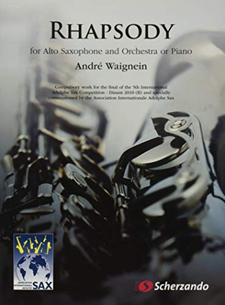 Rhapsody: For Alto Saxophone and Orchestra or Piano by  9789043134064