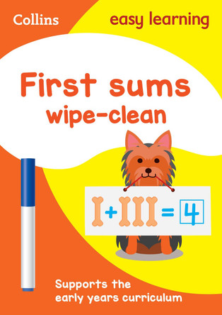 First Sums Age 3-5 Wipe Clean Activity Book (Collins Easy Learning Preschool) by Collins Easy Learning