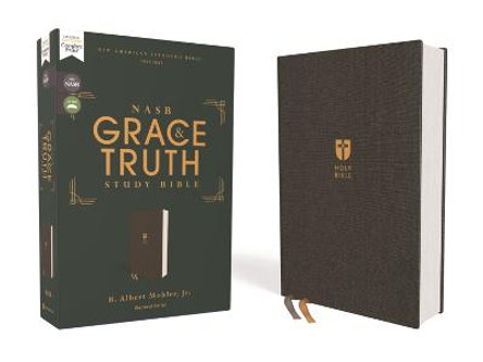 NASB, The Grace and Truth Study Bible, Cloth over Board, Gray, Red Letter, 1995 Text, Comfort Print by R. Albert Mohler, Jr.