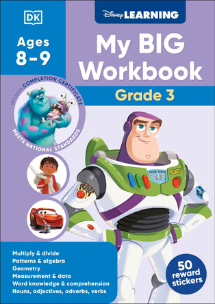 Disney Learning Big Workbook Grade 3: Math & English Workbook for Kids Aged 8-9, Curriculum-Based by DK 9798217128303