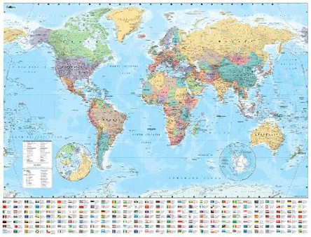 Collins World Wall Laminated Map by Collins Maps