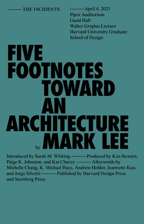 Five Footnotes Toward an Architecture by Mark Lee 9781915609762