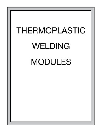 Thermoplastic Welding Modules by Hobar Publications 9780913163542