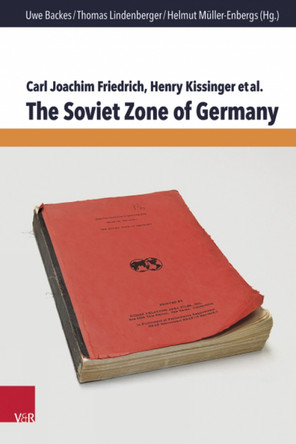 The Soviet Zone of Germany by Carl Joachim Friedrich 9783525311554