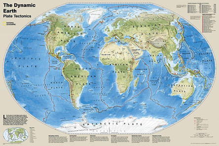The Dynamic Earth, Plate Tectonics, Tubed: Wall Maps World by National Geographic Maps 9781597754552