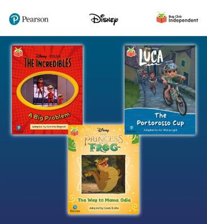 Pearson Bug Club Disney Year 1 Pack D, including decodable phonics readers for phase 5; The Incredibles: A Big Problem, Luca: The Portorosso Cup, The Princess and the Frog: The Way to Mama Odie by Casey Elisha