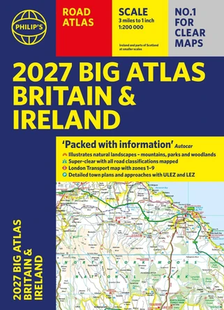 Philip's 2027 Big Road Atlas of Britain and Ireland: with Natural Landscape Contouring by Philip's Maps 9781849077439