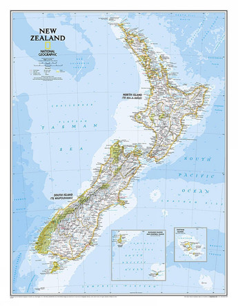 New Zealand, Tubed by National Geographic Maps 9781597756334