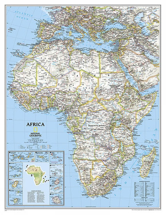 Africa Classic, Enlarged &, Laminated: Wall Maps Continents by National Geographic Maps 9780792281054