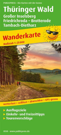 Thuringian Forest, hiking map 1:25,000 9783747305386