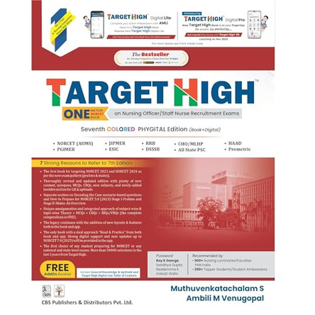 Target High: One Nation NORCET Book on Nursing Officer / Staff Nurse Recruitment Exams by Muthuvenkatachalam Srinivasan 9789394525207