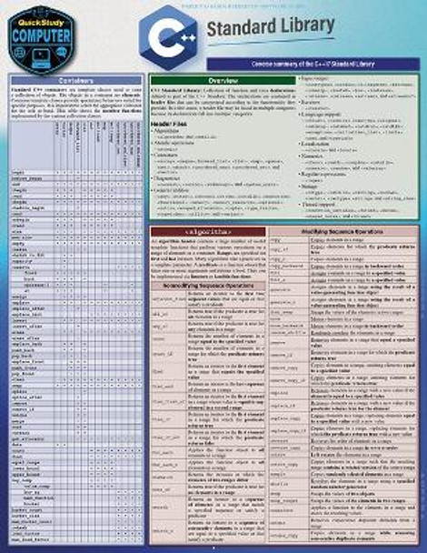 C++ Standard Library: A Quickstudy Laminated Reference Guide by Scott Smith