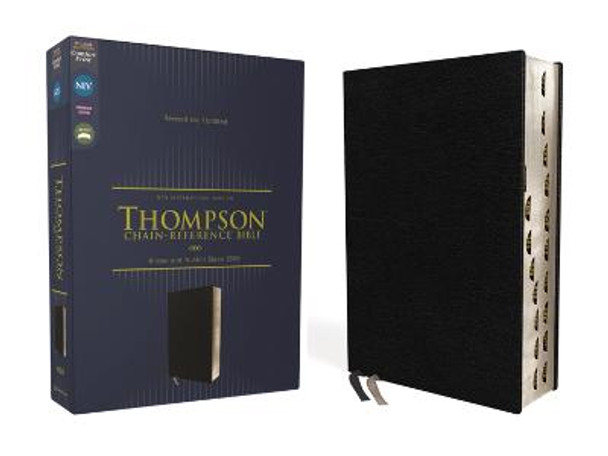 NIV, Thompson Chain-Reference Bible, European Bonded Leather, Black, Thumb Indexed, Red Letter, Comfort Print by Dr. Frank Charles Thompson