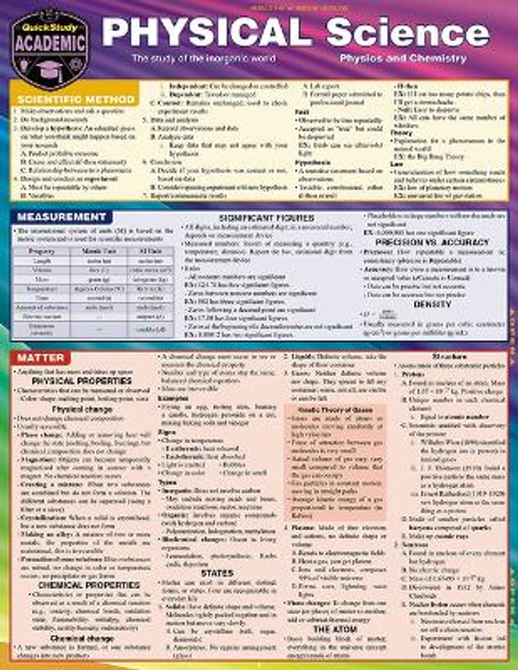 Physical Science - Physics & Chemistry: A Quickstudy Laminated Reference Guide by Jane Gardner