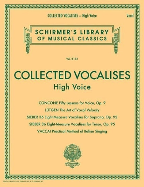 Collected Vocalises: High Voice by Hal Leonard Publishing Corporation