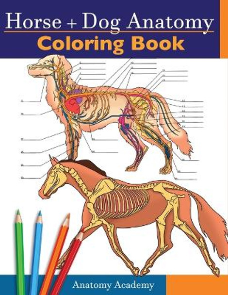 Horse + Dog Anatomy Coloring Book: 2-in-1 Compilation - Incredibly Detailed Self-Test Equine & Canine Anatomy Color workbook - Perfect Gift for Veterinary Students, Animal Lovers & Adults by Anatomy Academy